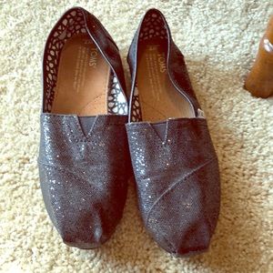 Women’s black sparkle Toms